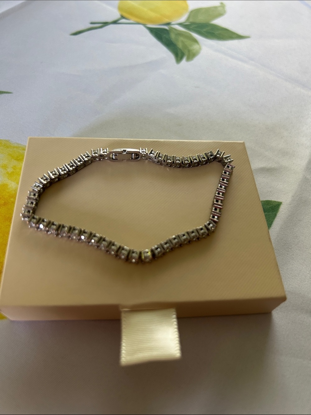 7 inch Silver-Tone Tennis Bracelet with Clear Stones - New In Box